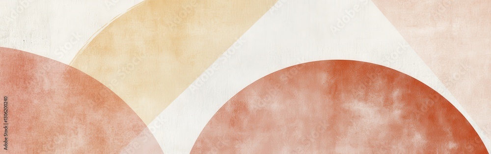 Poster Minimalist pencil strokes create abstract half-circles with warm tones and subtle textures