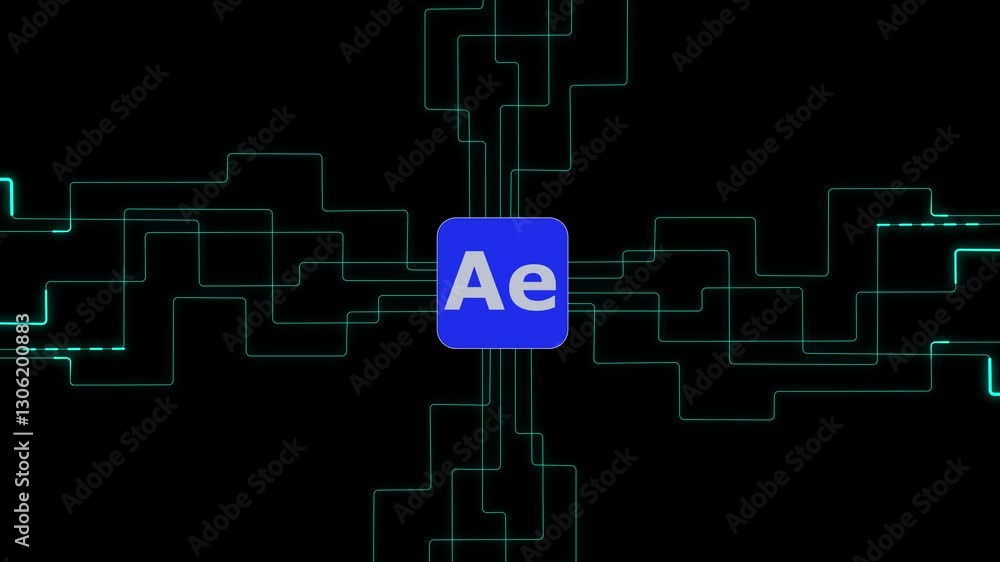 Poster a digital background featuring cyan color circuit patterns, symbolizing technology and innovation.