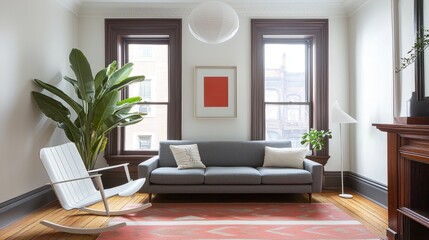 Fototapeta premium Modern Living Room with Stylish Furniture and Natural Light