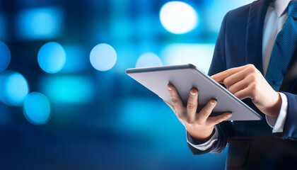 Close-Up of an office worker with a Tablet