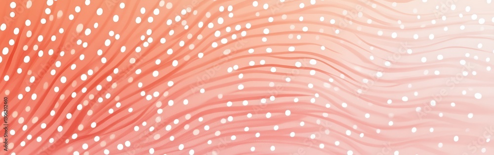 Poster Soft coral gradient background with gentle stroke patterns and white dots creating a calming visual effect for design use