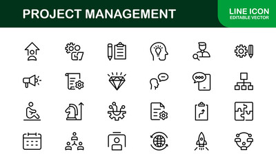 Versatile Project Management Icons - Designed for Task Management, Scheduling, and Team Tools