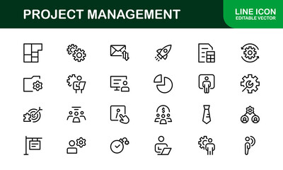 Versatile Project Management Icons - Designed for Task Management, Scheduling, and Team Tools