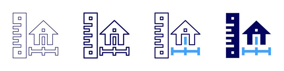 Design budgets​ icon in 4 different styles. Thin Line, Line, Bold Line, Duotone. Duotone style. Editable stroke