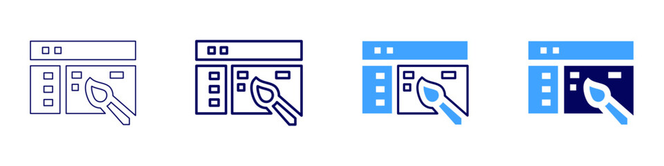 Design color icon in 4 different styles. Thin Line, Line, Bold Line, Duotone. Duotone style. Editable stroke