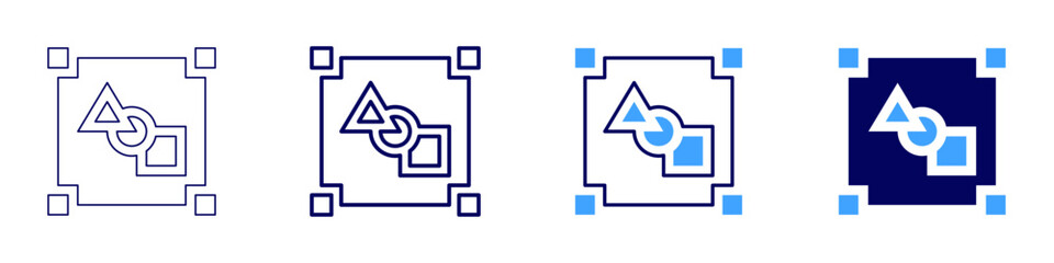 Design competitions​ icon in 4 different styles. Thin Line, Line, Bold Line, Duotone. Duotone style. Editable stroke