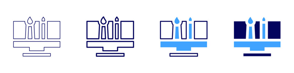 Design ecology icon in 4 different styles. Thin Line, Line, Bold Line, Duotone. Duotone style. Editable stroke