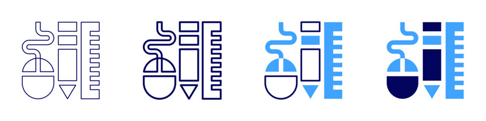 Design feedback​ icon in 4 different styles. Thin Line, Line, Bold Line, Duotone. Duotone style. Editable stroke