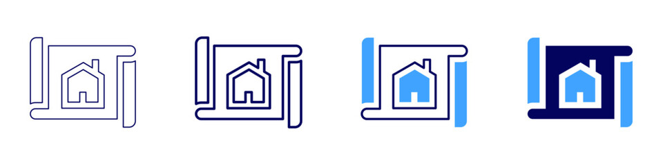 Design functionality icon in 4 different styles. Thin Line, Line, Bold Line, Duotone. Duotone style. Editable stroke