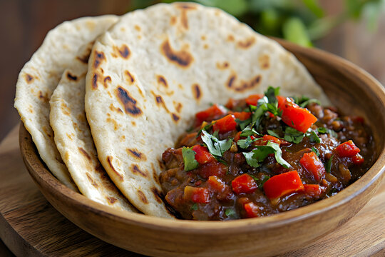 Delicious Sudanese kisra with rich stew, a culinary adventure captured in stunning detail