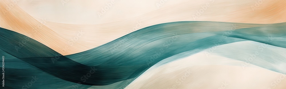 Poster elegant arcs of muted teal pencil strokes create a calming abstract design with soft hues and smooth