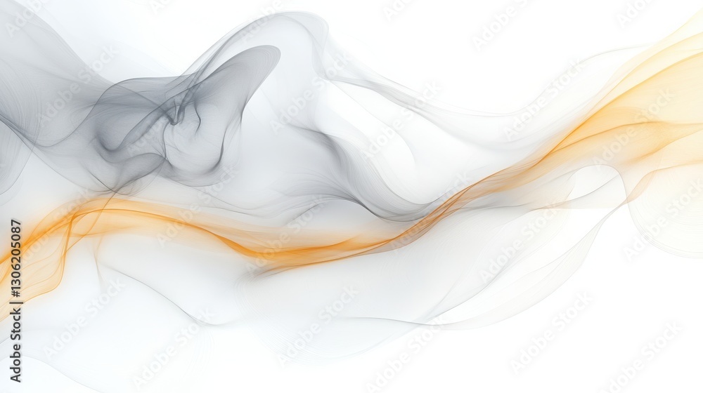 Leinwandbilder Abstract representation of pale gray and amber mist flowing dynamically across a neutral background