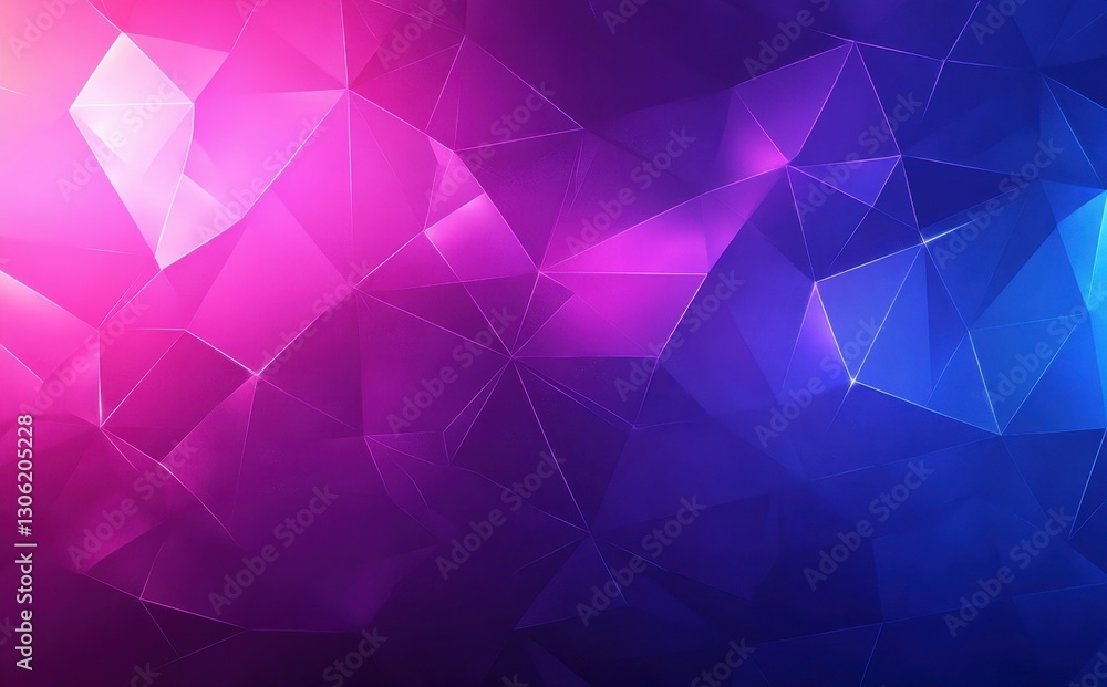 Poster colorful geometric abstract background with pink and blue shades featuring triangular facets and gra