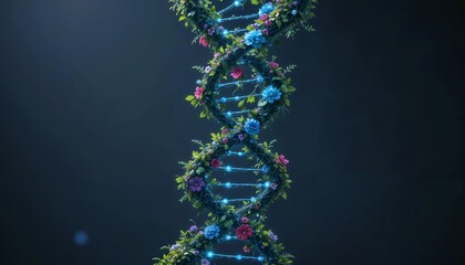 nature dna helix on blue background