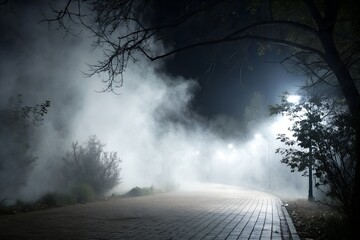midnight fog with white background