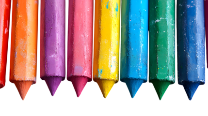 A brand-new set of colorful wax pastels, sharpened and bright. --ar 16:9