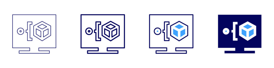 Design motion icon in 4 different styles. Thin Line, Line, Bold Line, Duotone. Duotone style. Editable stroke