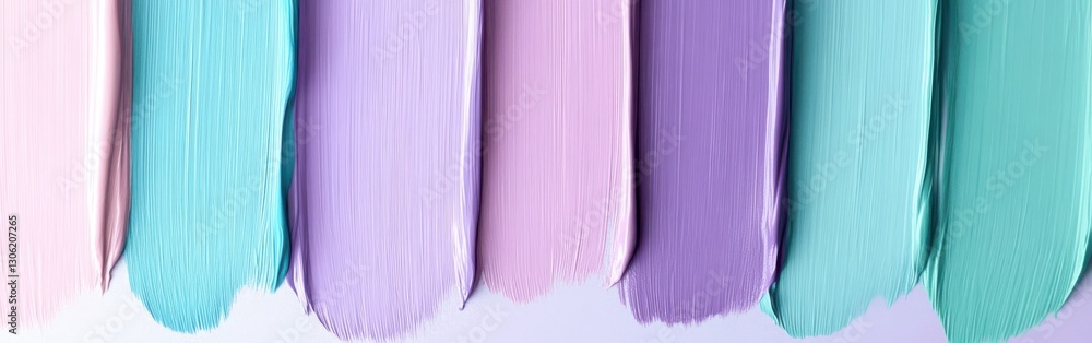 Aufkleber Soft pastel strokes create a serene gradient blending of colors on a textured surface for artistic expression