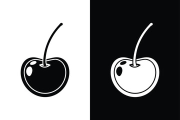 Minimalist Cherry Illustration Clean & Modern Icon