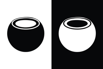 Tropical Coconut Vector Simple & Stylish icon silhouette