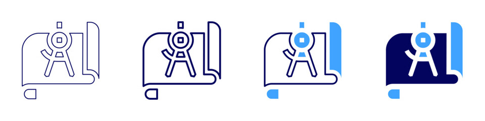 Design simplicity icon in 4 different styles. Thin Line, Line, Bold Line, Duotone. Duotone style. Editable stroke