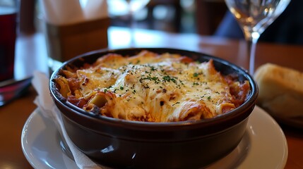 A comforting dish of homemade lasagna baked to perfection