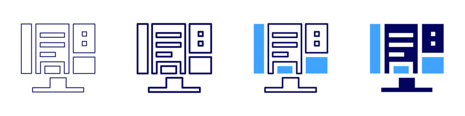 Editorial design icon in 4 different styles. Thin Line, Line, Bold Line, Duotone. Duotone style. Editable stroke