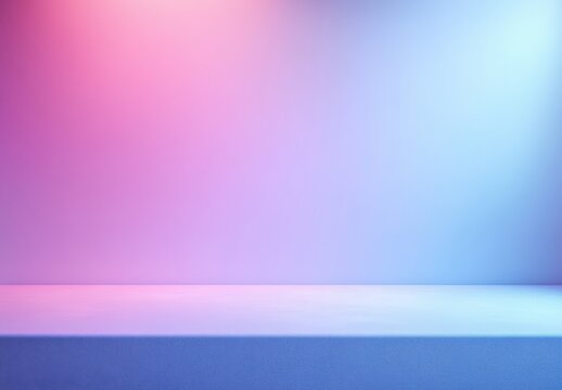 Contemporary abstract background with colorful gradient lighting showcasing a minimalistic display area for staging products or artwork arrangements