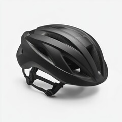 Fototapeta premium Matte black bike helmet designed for safety and performance in cycling adventures