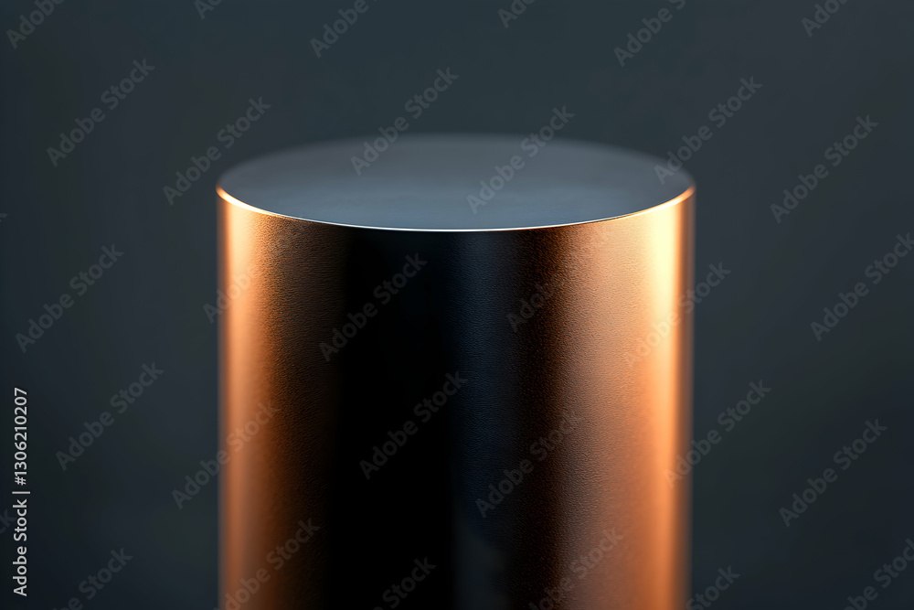 Poster elegant product display cylinder with subtle gradient lighting effect