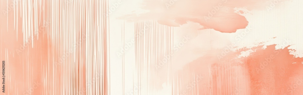 Poster elegant peach wash with delicate pencil strokes creating a soft pastel background for creative proje