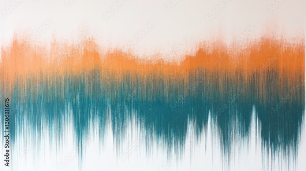 Poster Soft pencil strokes create a gradient blending muted amber and teal tones on a serene background