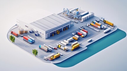 Smart city logistics hub efficiently coordinating all forms