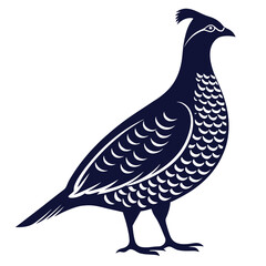 Ruffed Grouse Vector Silhouette Minimalist Bird Art