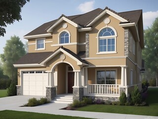 A house with a white door and a large front porch