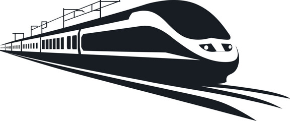 High-speed train vector icon illustration
