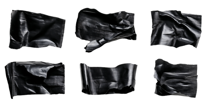 adhesive tape texture black scotch plastic, adhesive tape, repair duct tape pieces for collage isolated white background