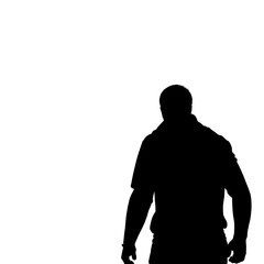 Lone Figure Silhouette in Stark Contrast - High-Resolution Digital Art