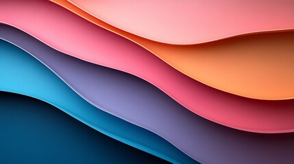 Fototapeta premium Abstract Colorful Waves Softly Undulating Warm Pastel Hues. AI Generated
