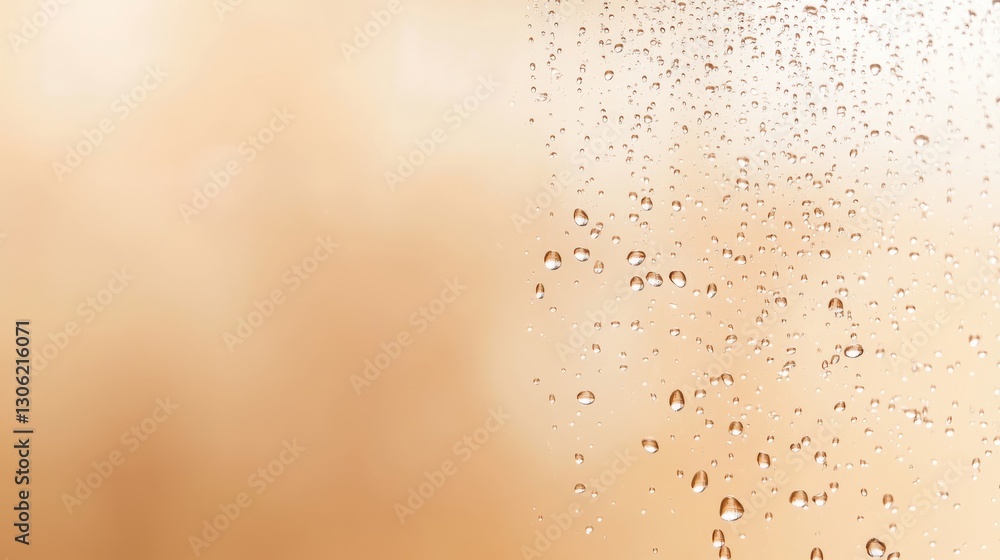 Aufkleber golden water droplets are captured midair, illuminated by soft directional light, creating subtle re