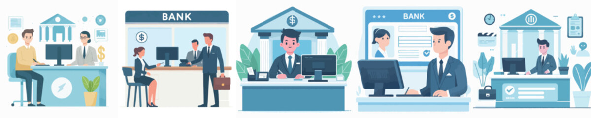 Vector of a bank teller.