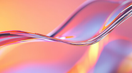 Naklejka premium Quantum computing and creativity, vibrant wave of translucent material creates mesmerizing visual effect