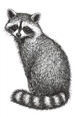 Naklejka premium Detailed Raccoon Illustration