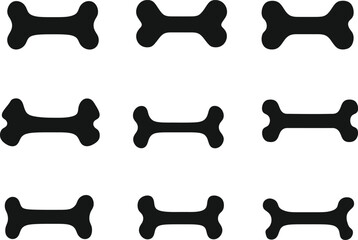 Silhouette vector graphic of black dog bones