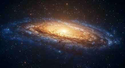 High-Resolution Detailed Photograph of a Spiral Galaxy with Stars
