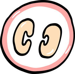 Pastel coffee artwork featuring a cut-in-half sketch with roasted bean details, a warm aesthetic, and a handcrafted feel, great for coffee-related designs