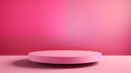 Pink Cylindrical Platform Minimalist Product Display Studio Background