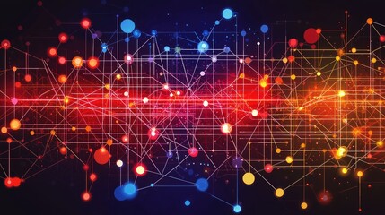 Global network data flow, digital connections, futuristic technology, abstract background, website banner