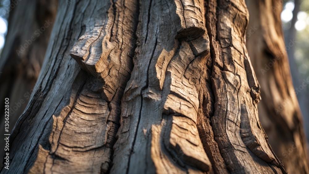 Poster texture of elm tree bark with continuous tileability.