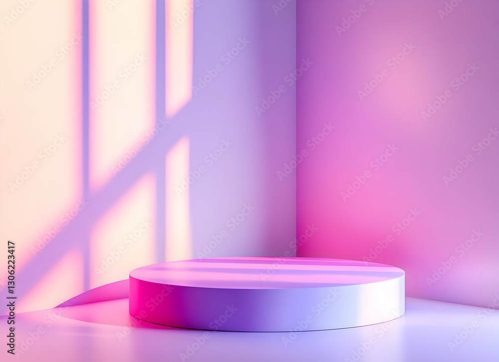 Aufkleber minimalist presentation stage with soft lighting and gradient background